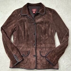 Eddie Bauer Jacket Womens Medium Brown Authentic Seattle Suede